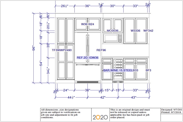 20/20 kitchen design plans with dimensions